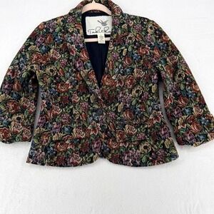 Tabitha Anthropologie Floral Tapestry Blazer Jacket Size 4